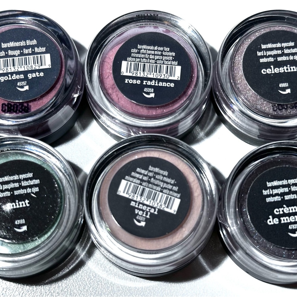 Brand New Sealed mixed Lot of 6 Mini Size bareMinerals .01 oz / .28 g